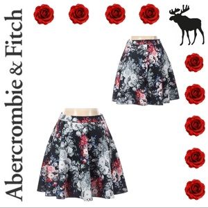 Abercrombie and Fitch Neoprene Floral Skater Skirt Size L